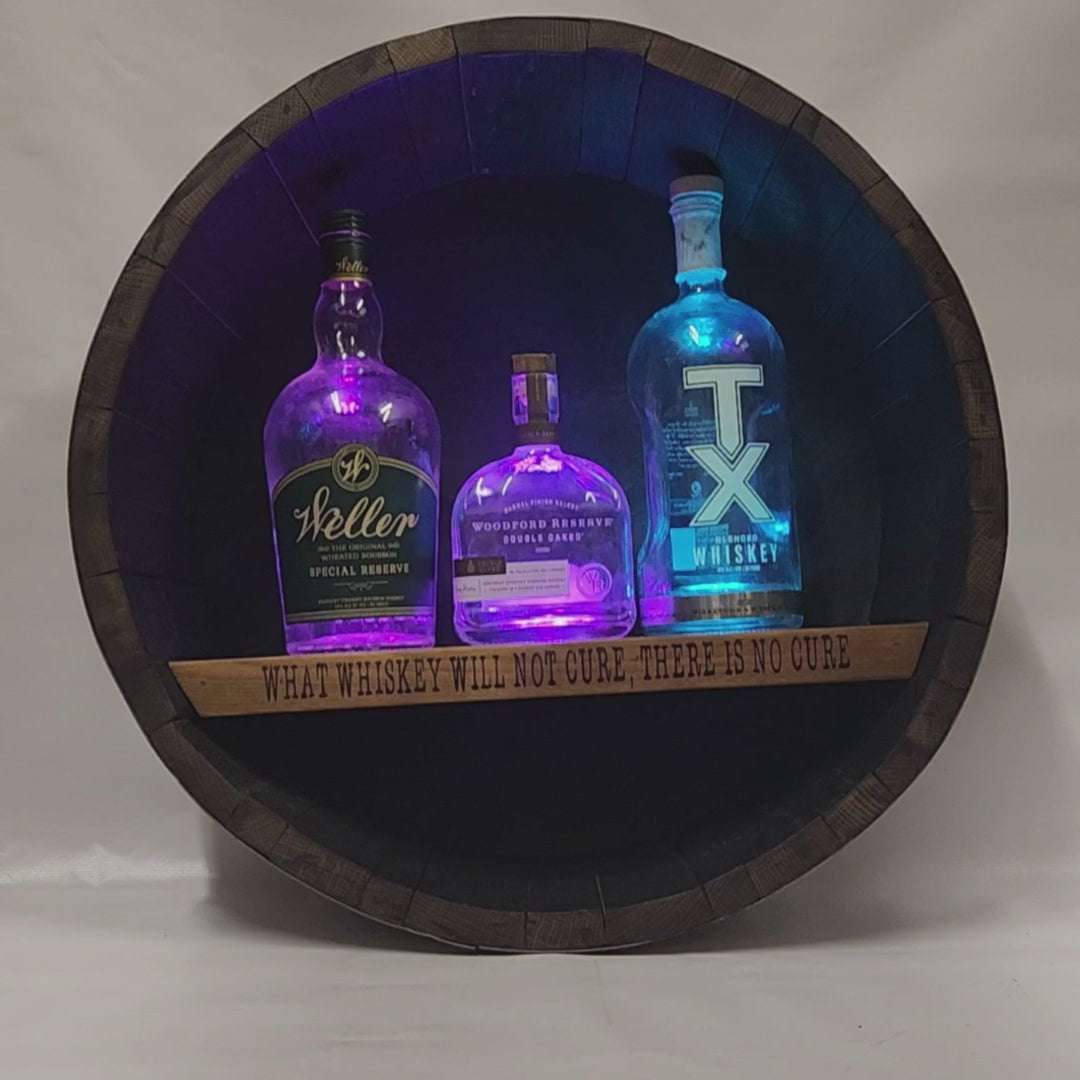 Reclaimed Bourbon Barrel and Whiskey Bottle Desk Lamp