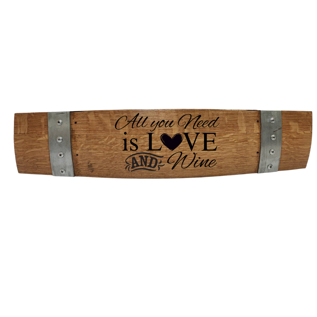 Anniversary/Valentine's/ Wedding Stave Signs on Wine Stave Horizontal 28 Inch Long