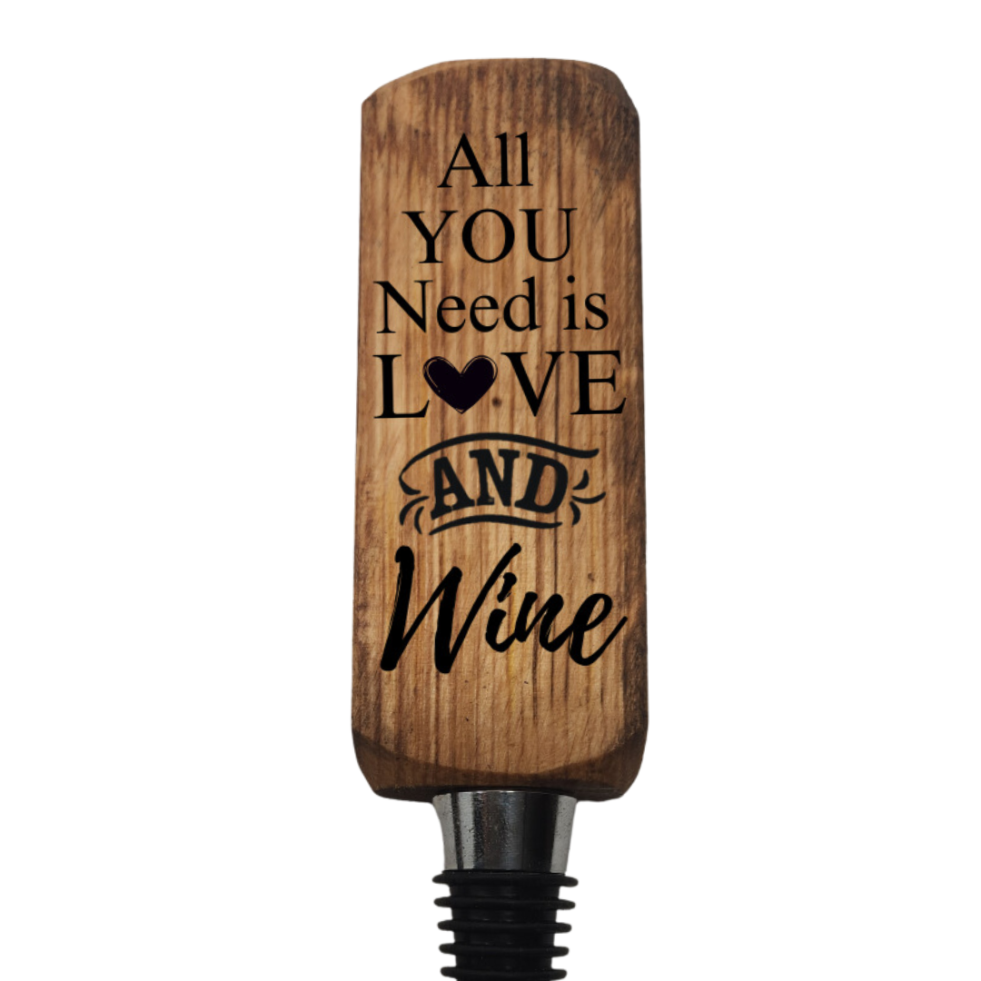 Wine Stoppers with Punny Scripts