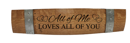 Anniversary/Valentine's/ Wedding Stave Signs on Wine Stave Horizontal 28 Inch Long