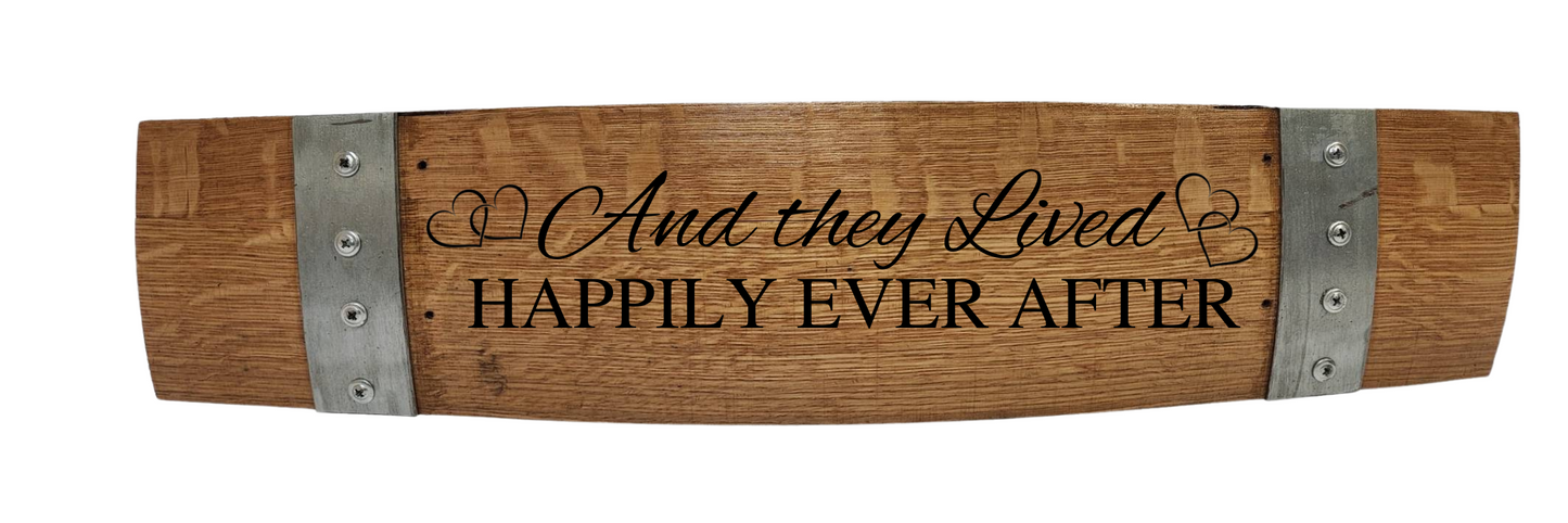 Anniversary/Valentine's/ Wedding Stave Signs on Wine Stave Horizontal 28 Inch Long