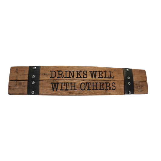 Punny Scripts on 24 Inch- Stave Sign Laser Engraved Made from Repurposed Whiskey or Wine Barrels (Popular)