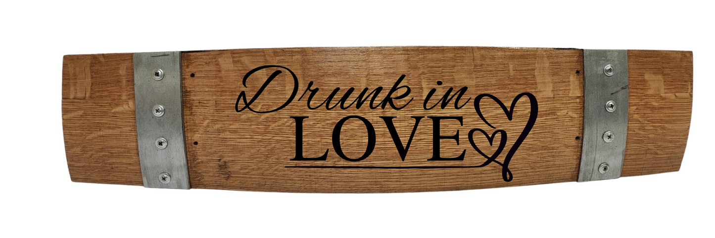 Anniversary/Valentine's/ Wedding Stave Signs on Wine Stave Horizontal 28 Inch Long