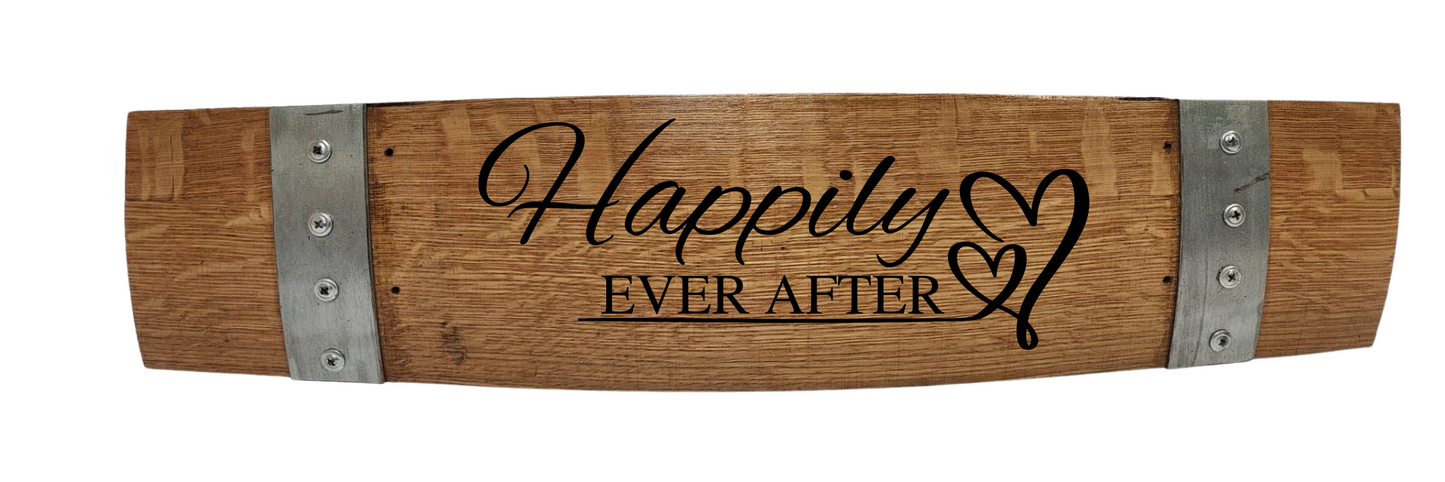 Anniversary/Valentine's/ Wedding Stave Signs on Wine Stave Horizontal 28 Inch Long