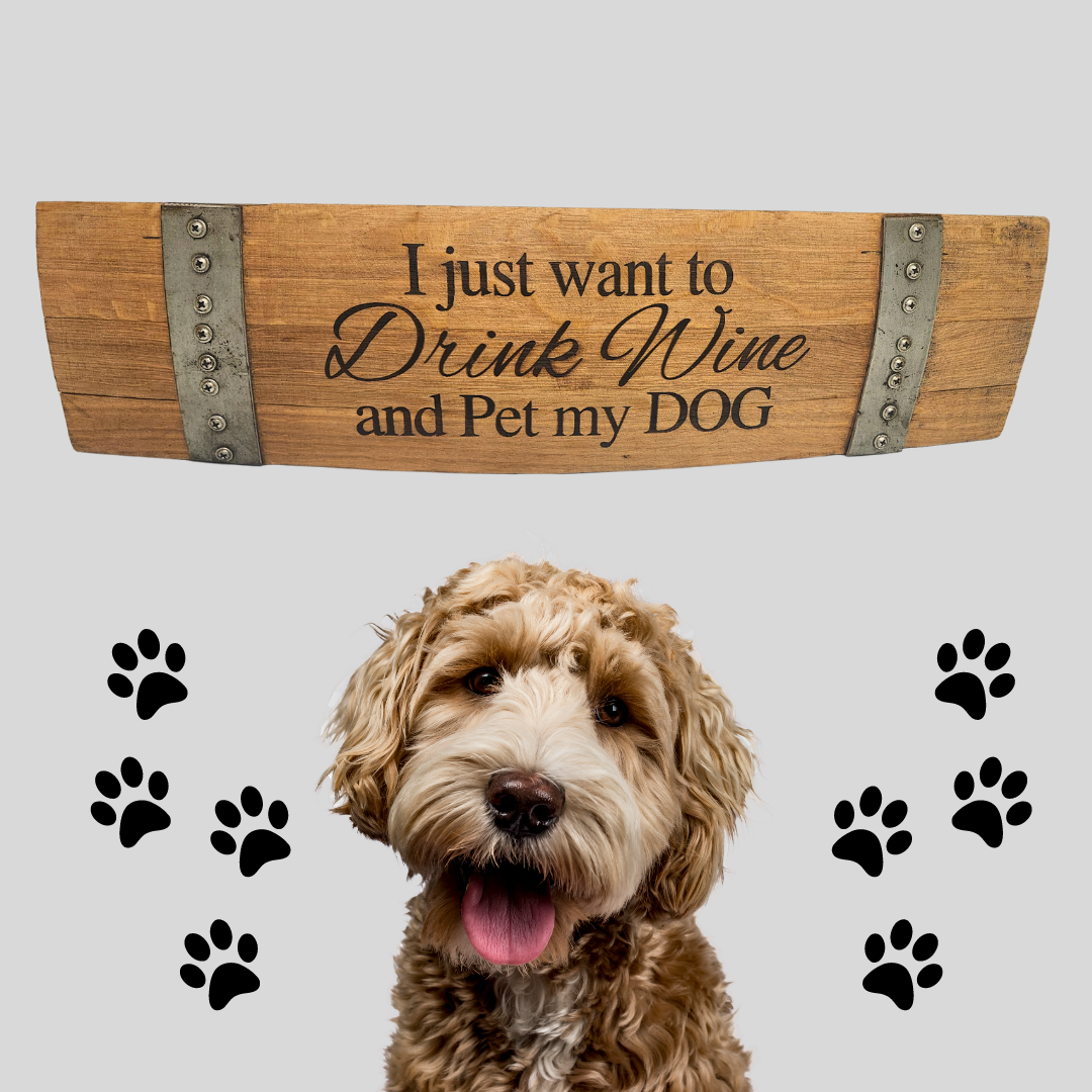 Stave Signs with Dog Sayings – Crafted from Repurposed Whiskey or Wine Barrels