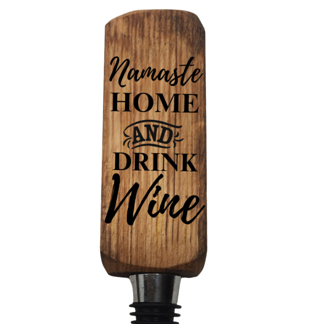 Wine Stoppers with Punny Scripts