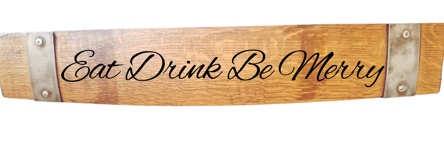 Wine Sign Laser Engraved Made from Repurposed Wine Barrels