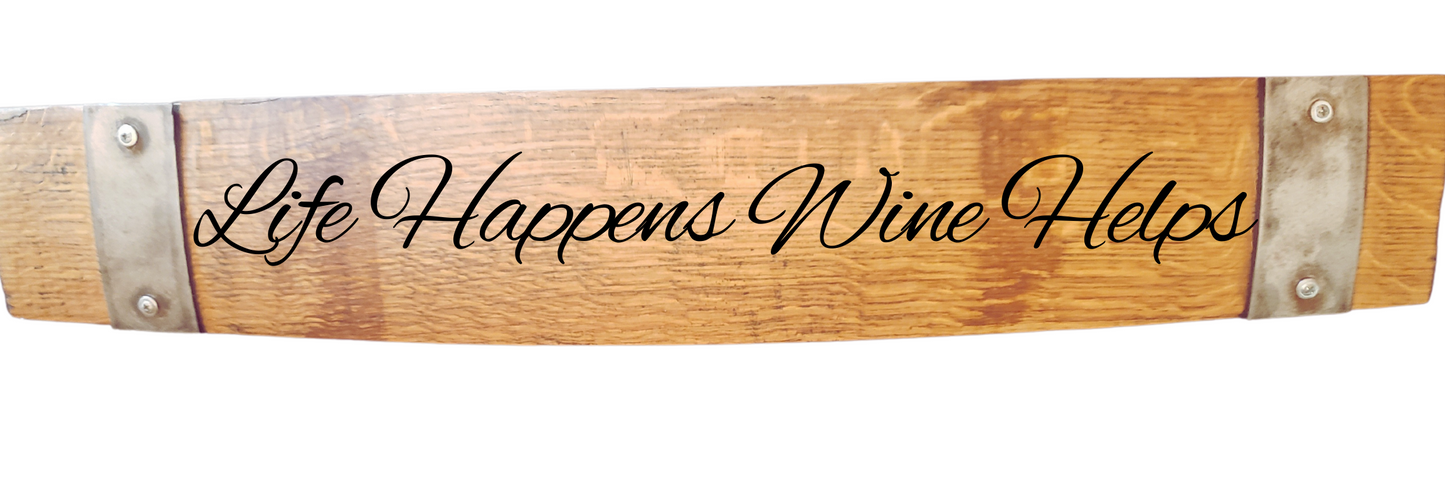 Wine Sign Laser Engraved Made from Repurposed Wine Barrels