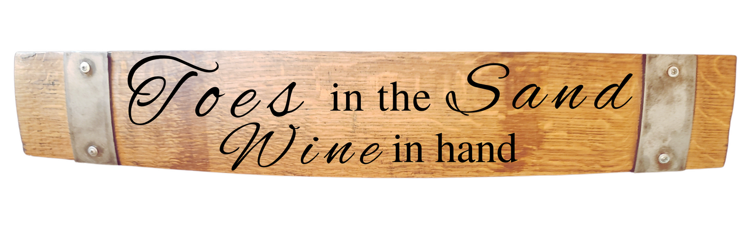 Wine Sign Laser Engraved Made from Repurposed Wine Barrels