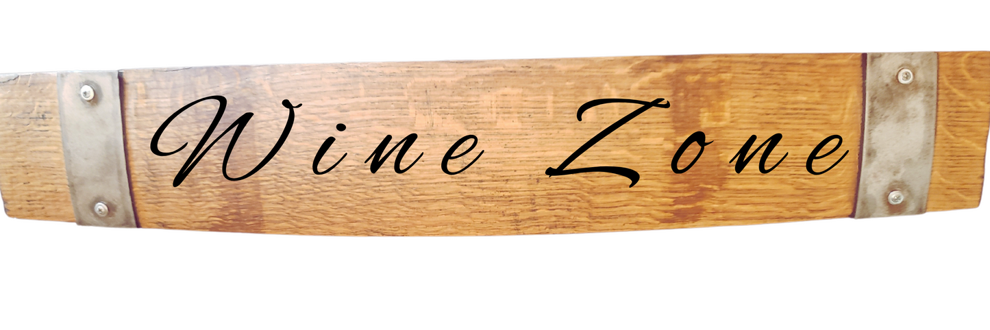 Wine Sign Laser Engraved Made from Repurposed Wine Barrels